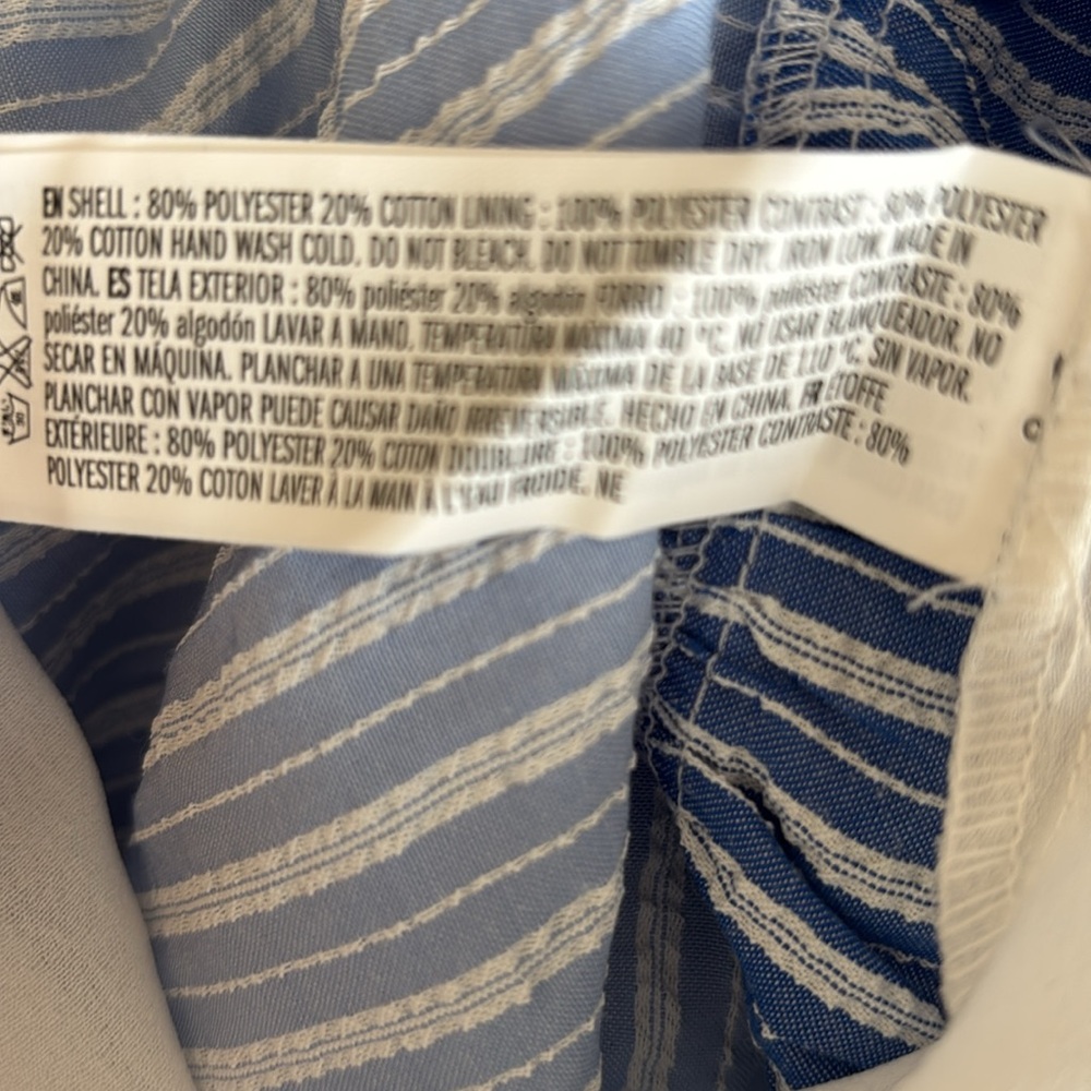 NWT English Factory Blue Striped Tiered Midi Dress Small - Picture 13 of 13